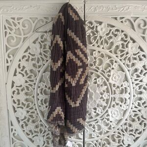 Tentree Organic Cotton Scarf Neutral Boho Crinkle Lightweight Soft